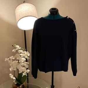 LOFT Midnight Blue Women's Sweater with Shoulder Buttons